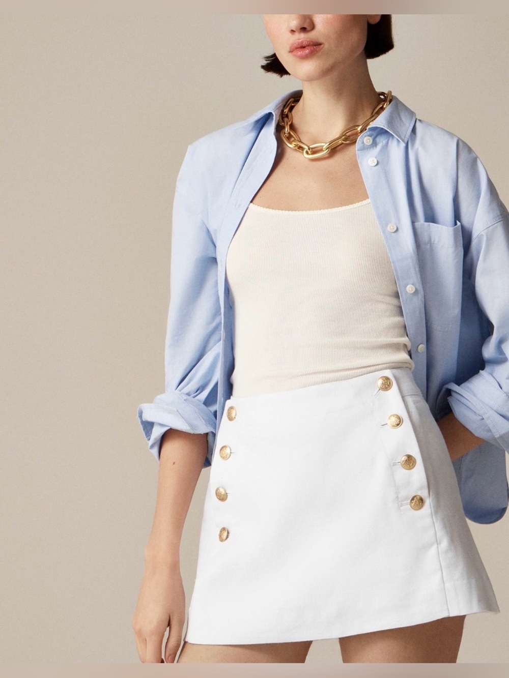 J.Crew Sailor Skort in Stretch Linen, NWT